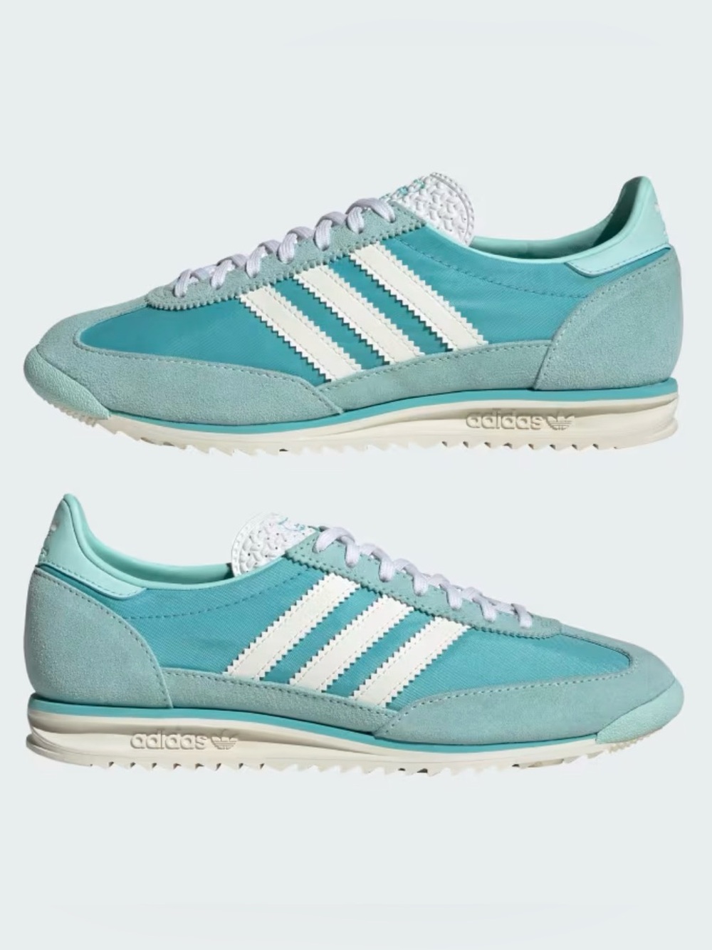 adidas Women's Teal & White Retro Runner Sneakers